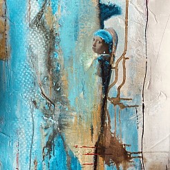 Het meisje met de parel geschilderd door 