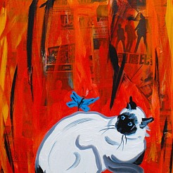 La chatte geschilderd door 