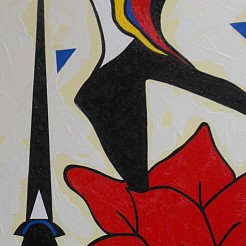 Daar gaat ze geschilderd door 