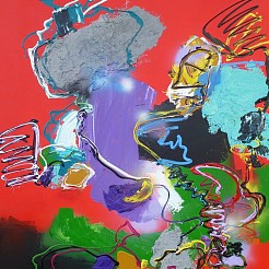 Fly me to the Moon geschilderd door 