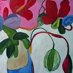 2034 Voorjaar in de tuin geschilderd door 