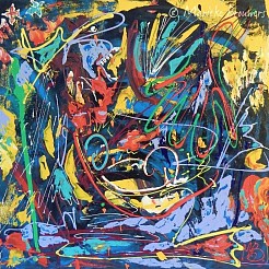 About yellow geschilderd door 