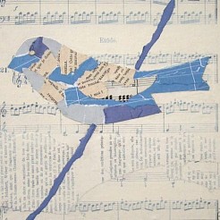 Blue bird geschilderd door 