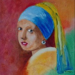 Girl with the earring geschilderd door 