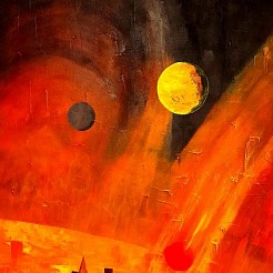 Aardschok geschilderd door 