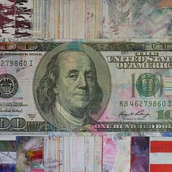 It's all about the money geschilderd door 