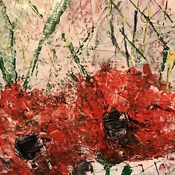 Klaprozen geschilderd door 