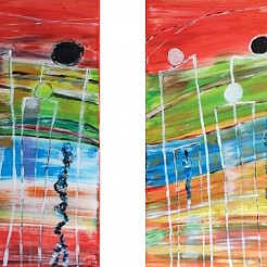 The visitors geschilderd door 