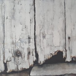 Oude deur geschilderd door 