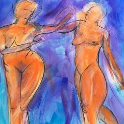 Twee zusters geschilderd door 