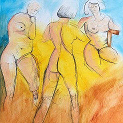 Drie gratien geschilderd door 