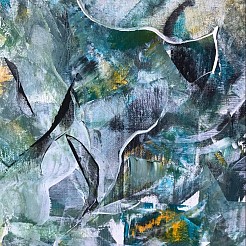 Blueflow-in the storm of the Ocean geschilderd door 