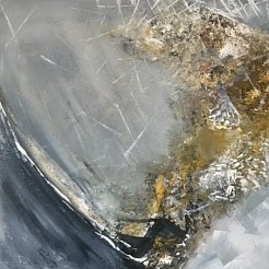 Space journey geschilderd door 