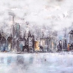 Foggy morning shrouded in mistery geschilderd door 