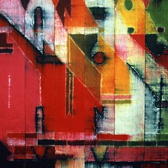 Constellatie in rood geschilderd door 