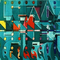 Constellatie in turquoise geschilderd door 