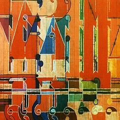 Constellatie in oranje geschilderd door 