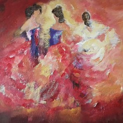 Dans geschilderd door 