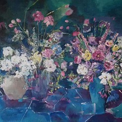 Stilleven met bloemen geschilderd door 