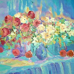 Bloemen, bloemen, bloemen geschilderd door 