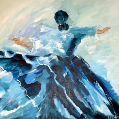 Dans geschilderd door 