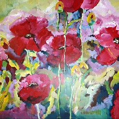 Klaprozen geschilderd door 