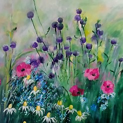 Wilde bloemen geschilderd door 