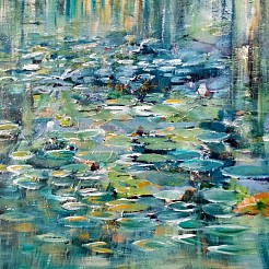 Waterlelies geschilderd door 