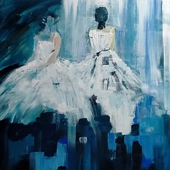 Danseres geschilderd door 