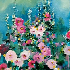 Stokrozen geschilderd door 