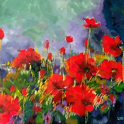 Klaprozen geschilderd door 