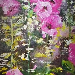 Stokrozen geschilderd door 