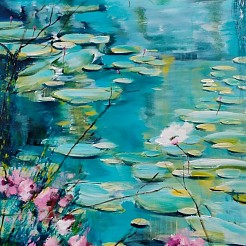 Waterlelies geschilderd door 