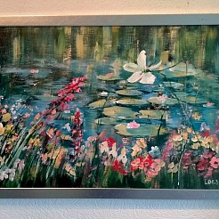 Waterlelies (incusief lijst) geschilderd door 