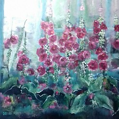 Stokrozen geschilderd door 