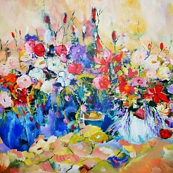 Zomerse boeketten geschilderd door 