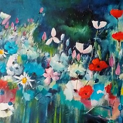 Veldbloemen (2) geschilderd door 