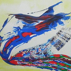 Flying angel geschilderd door 