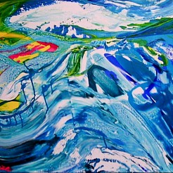 Gletsjer geschilderd door 