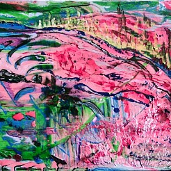 Landtong geschilderd door 