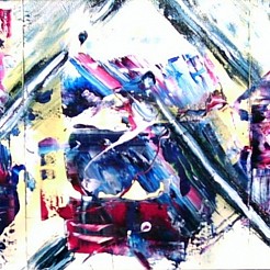 Streep / vierkant geschilderd door 