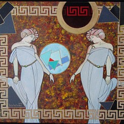 Muze van de kunstenaar geschilderd door 