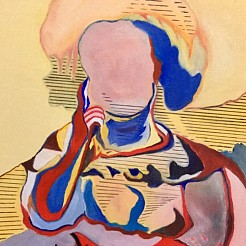 Streepjes vrouw geschilderd door 