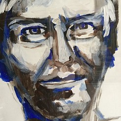 Abstract heerschap Acril schilderij geschilderd door 