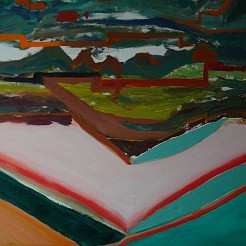 Abstrackt landschap geschilderd door 