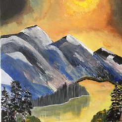 Abstractlandschap geschilderd door 