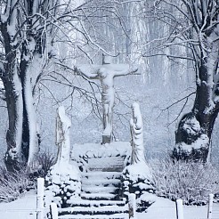 De kalvarieberg geschilderd door 