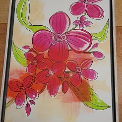 Untitled flowers in pink geschilderd door 