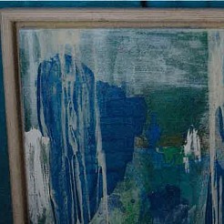 Untitled abstract  - groen met blauw geschilderd door 