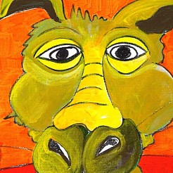 Hyena in front geschilderd door 